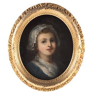 French School, 18th c. Portrait of a Girl, oil