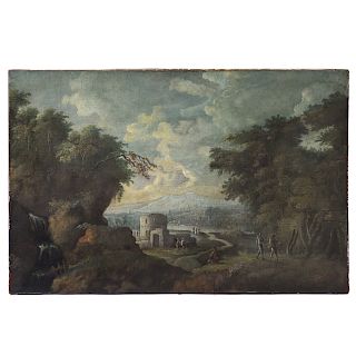 Continental School, 18th c. Landscape, oil
