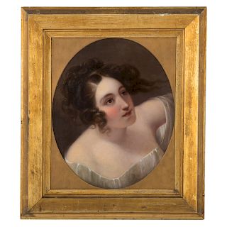 Manner of Thomas Sully. Young Woman, oil
