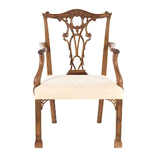 George III carved mahogany armchair