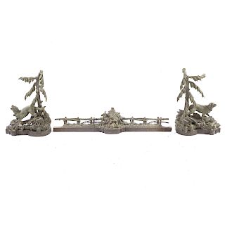 Pair of French cast bronze chenets