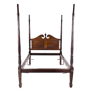 George III style carved mahogany tester bedstead