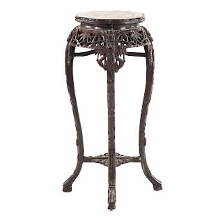 Chinese carved rosewood fern stand
