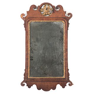 George III mahogany & parcel-gilt mirror