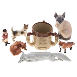 Seven English & German ceramic animals