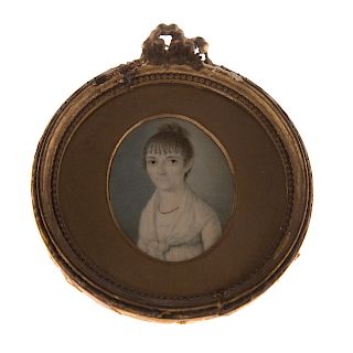 American School 19th century, portrait miniature