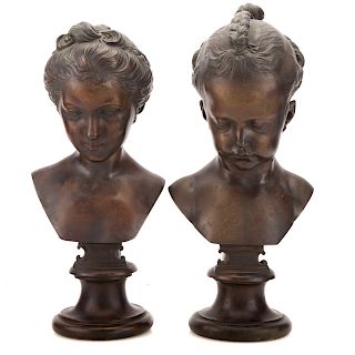 Attr. Etienne M. Falconet, Sylvie & Lydie bronzes