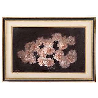 Michael W. Huggins. Pink Carnations, oil on canvas