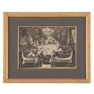 Heironymus Wierix. The Last Supper, engraving