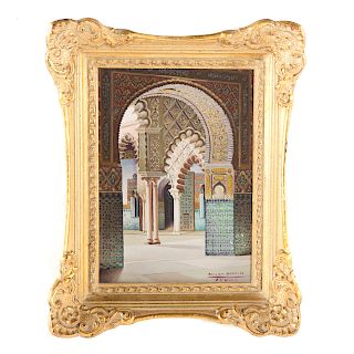 Rebollo Gamella. Mosque Interior, oil on canvas