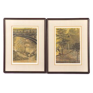 Yukio Katsuda. A Pair of Woodblock Prints