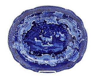 A Historical Blue Staffordshire Platter, Adams, Width 15 1/2 inches.