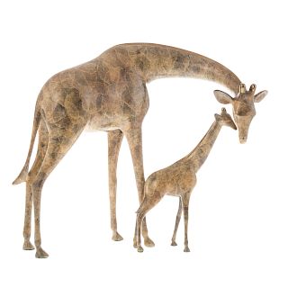 Loet Vanderveen, giraffe with foal bronze