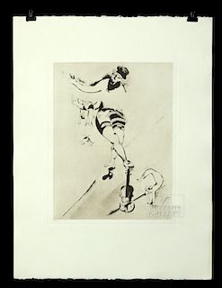 Chagall Etching - Acrobat w/ Violin, 1924
