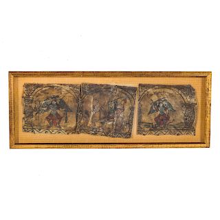 Three Spanish religious panels on vellum