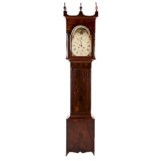 Federal Mahogany tall case clock,John Fessler