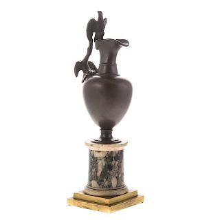 French Empire bronze and marble ewer