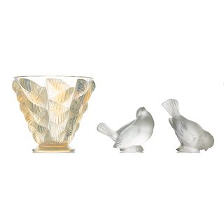Three Lalique crystal items
