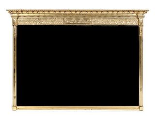 A Giltwood Mirror, Height 38 3/4 x width 54 1/2 inches.