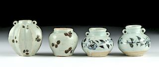 15th C. Chinese Ming Blue on White Ceramic Vessels (4)