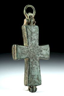 8th C. Byzantine Bronze Reliquary Cross (3 parts)