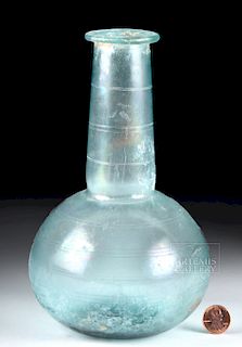 Large Roman Glass Bottle w/ Blue-Green Color