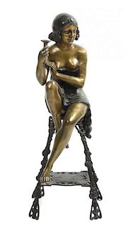 A Bronze Figure, Height 29 1/2 inches.