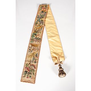 Chinoiserie Needlepoint Bell Pull