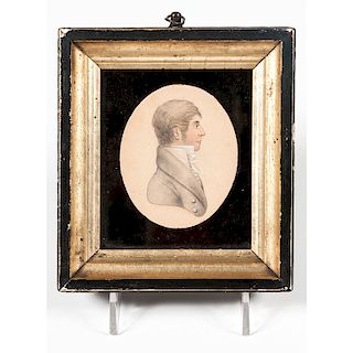 Portrait Miniature of Man on Paper