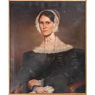 American Portrait of a Woman, Signed J. Brown