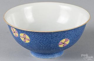 Chinese porcelain bowl, 18th c., bearing Qianlong reign mark on base, though probably later