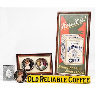 Old Reliable Coffee Advertising Signs and Trays