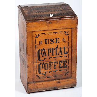 Capital Coffee Painted Wood Bin