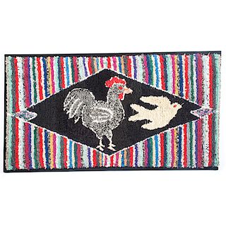 Hooked Rugs with Roosters