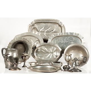 Pewter Bowls, Trays and Other Tableware