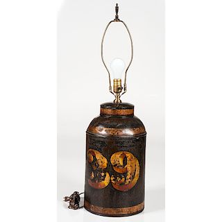 Toleware Tea Canister Lamp 