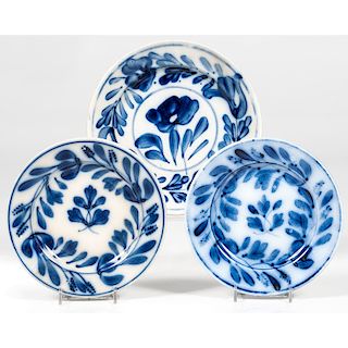 Flow Blue Floral Plates