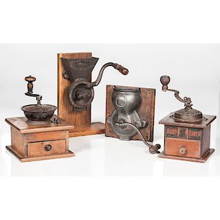 Coffee Mills, Including Charles Parker Co., Aunt Nancy, and Waddell