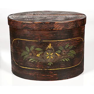 Large Bentwood Box with Stenciled Decoration