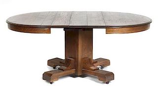 An Extension Dining Table, Height 28 1/8 x width 47 3/4 x length 71 inches. (with leaves)