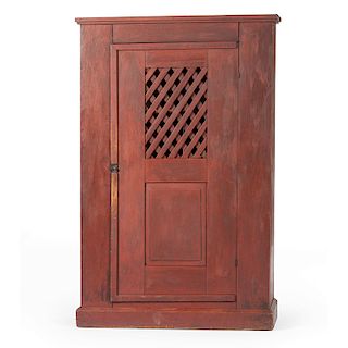 Red Painted Pantry Cupboard