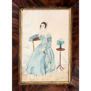 Watercolor Portrait of a Female Sitter