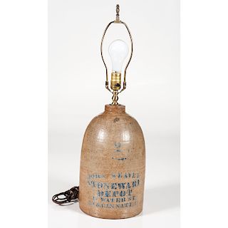 James Benjamin Cincinnati Stoneware Lamp 
