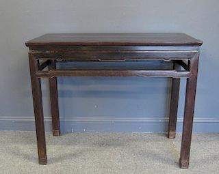 Hardwood Waisted Corner-Leg Side Table.