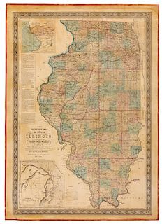 J. H. COLTON & CO., PECK, J., MESSINGER, J., MATHEWSON, A. J. New Sectional Map of the State of Illinois... [New York, 1836/ 185