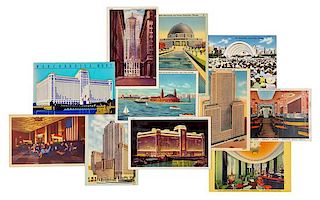 [POSTCARDS]. A group of post cards, including views of Chicago, Illinois, and the World's Fair, including: