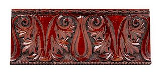 A Henry Ives Cobb Athletic Association Building Carved Mahogany Molding Fragment Length 12 1/8 inches.