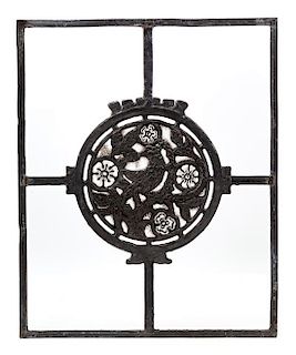 A Linden Glass Company Sculptural Leaded Glass Window Height 21 x width 17 inches.