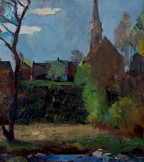 Francis Chapin, (American, 1899-1965), Cedarburg Church, c. 1930-39