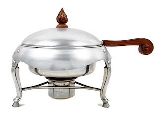 A Cellini Shop Aluminium Chafing Dish Width over handle 19 inches.